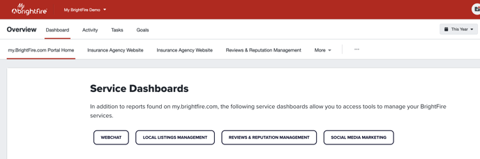 My BrightFire Link to Social Media Marketing Dashboard