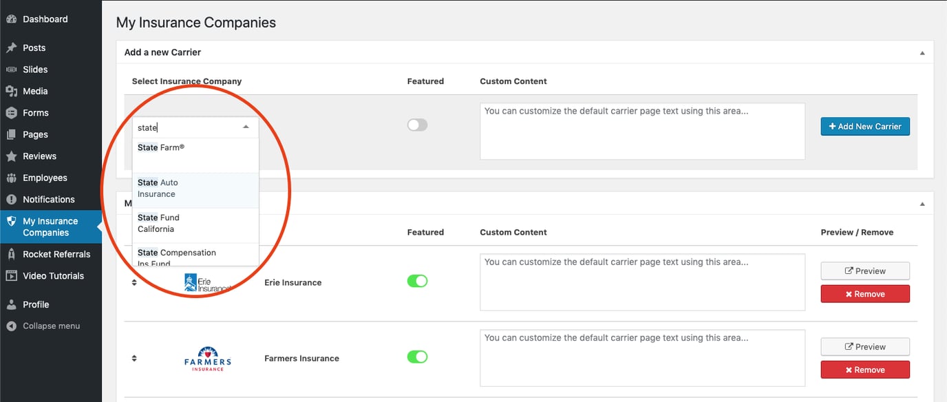 Add Or Remove a Carrier From Your site